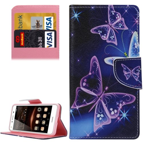For Huawei Y5 II Crystal Pattern Leather Case with Holder, Card Slots & Wallet