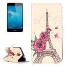 For Honor 5C Rose Pattern Leather Case with Holder, Card Slots & Wallet