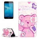 For Honor 5C Bear Pattern Leather Case with Holder, Card Slots & Wallet