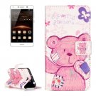 For Huawei Y5 II Bear Pattern Leather Case with Holder, Card Slots & Wallet