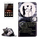 For Huawei Y5 II Couple Pattern Leather Case with Holder, Card Slots & Wallet