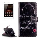 For Huawei Y5 II Red Lip Pattern Leather Case with Holder, Card Slots & Wallet