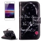 For Huawei Y3 II Red Lip Pattern Leather Case with Holder, Card Slots & Wallet