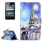 For Huawei Y6 Pro Painting Pattern Leather Case with Holder, Card Slots & Wallet