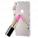 For Huawei P8 Silver Diamond Electroplating Mirror PC Protective Cover Case