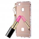 For Huawei G9 Lite Rose Gold Diamond Electroplating Mirror PC Protective Cover Case