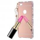 For Huawei P8 Lite Rose Gold Diamond Electroplating Mirror PC Protective Cover Case