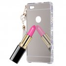 For Huawei P8 Lite Silver Diamond Electroplating Mirror PC Protective Cover Case