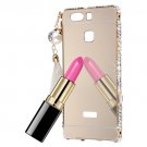 For Huawei P9 Gold Diamond Electroplating Mirror PC Protective Cover Case