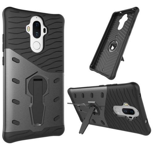 For Huawei Mate 9 Black Rotating TPU + PC Combination Case with Holder
