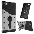 For Huawei P8 Lite Silver Rotating TPU + PC Combination Case with Holder
