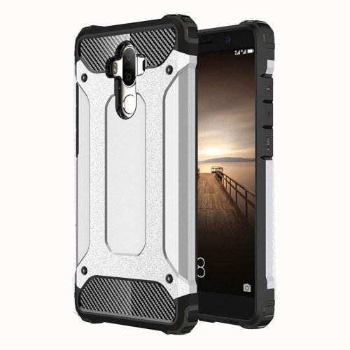 For Huawei Mate 9 Silver Tough Armor TPU + PC Combination Case