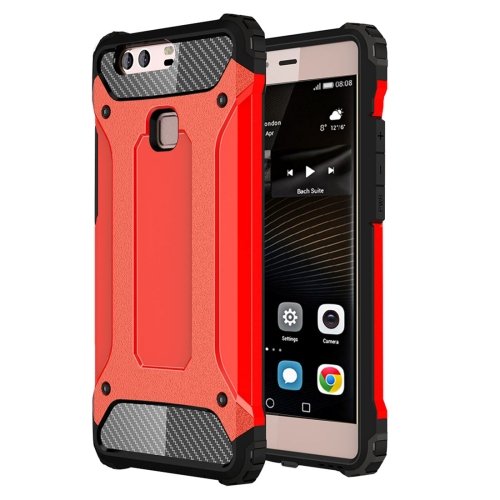 For Huawei P9 Plus Red Tough Armor TPU + PC Combination Case