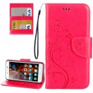 For Vibe K5 Magenta Butterfly Leather Case with Holder, Card Slots & Wallet