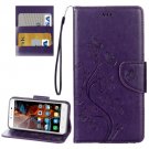 For Vibe K5 Purple Butterfly Leather Case with Holder, Card Slots & Wallet