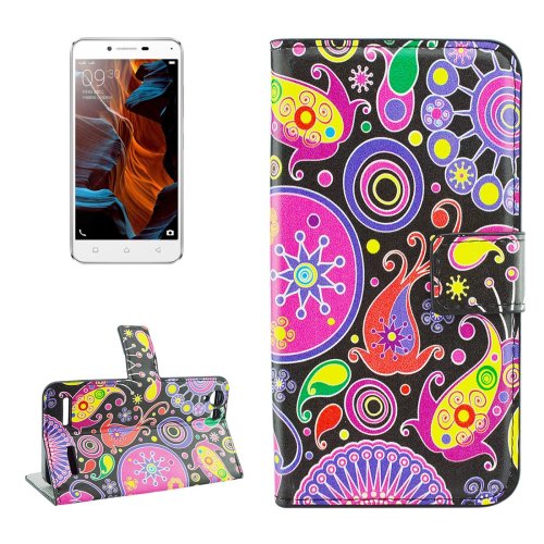 For Lemon 3 Acaleph Pattern Leather Case with Holder, Card Slots & Wallet