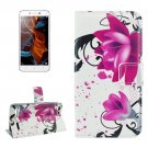For Lemon 3 Lotus Pattern Leather Case with Holder, Card Slots & Wallet