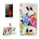 For Lemon 3 Butterfly Pattern Leather Case with Holder, Card Slots & Wallet