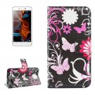 For Lemon 3 Butterfly Pattern Leather Case with Holder, Card Slots & Wallet