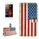 For Lemon 3 US Flag Pattern Leather Case with Holder, Card Slots & Wallet
