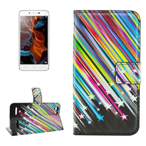 For Lemon 3 Meteor Pattern Leather Case with Holder, Card Slots & Wallet