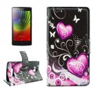 For Lenovo A2010 Crystal Pattern Leather Case with Holder, Card Slots & Wallet