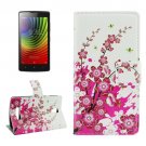 For Lenovo A2010 Blossom Pattern Leather Case with Holder, Card Slots & Wallet