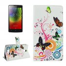 For Lenovo A2010 Butterfly Pattern Leather Case with Holder, Card Slots & Wallet