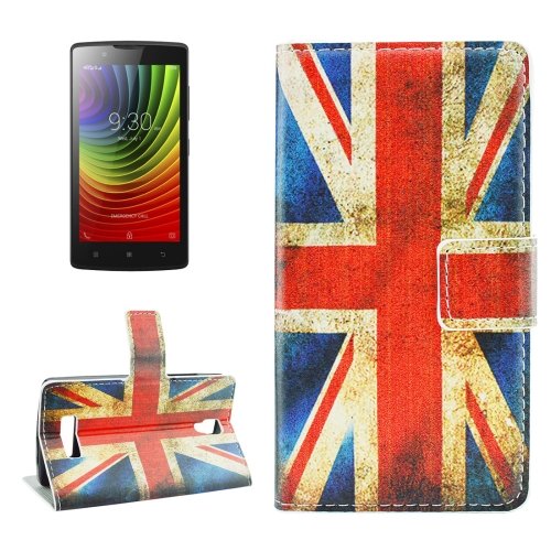For Lenovo A2010 UK Flag Pattern Leather Case with Holder, Card Slots & Wallet