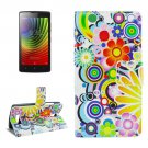 For Lenovo A2010 Fireworks Pattern Leather Case with Holder, Card Slots & Wallet
