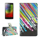 For Lenovo A2010 Meteor Pattern Leather Case with Holder, Card Slots & Wallet