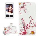 For Lenovo S90 Buds Pattern Leather Case with Holder, Card Slots & Wallet