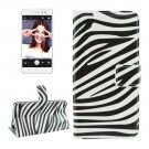 For Lenovo S90 Zebra Pattern Leather Case with Holder, Card Slots & Wallet