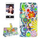 For Lenovo S90 Fireworks Pattern Leather Case with Holder, Card Slots & Wallet
