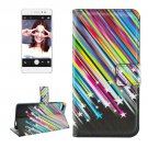 For Lenovo S90 Meteor Pattern Leather Case with Holder, Card Slots & Wallet