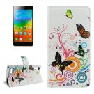 For Lenovo K3 Butterfly Pattern Leather Case with Holder, Card Slots & Wallet