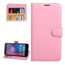 For Lenovo K6 Pink Litchi Leather Case with Holder, Card Slots & Wallet