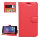 For Lenovo K6 Red Litchi Leather Case with Holder, Card Slots & Wallet