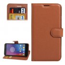 For Lenovo K6 Brown Litchi Leather Case with Holder, Card Slots & Wallet