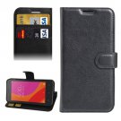For Lenovo A Plus Black Litchi Leather Case with Holder, Card Slots & Wallet