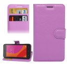 For Lenovo A Plus Purple Litchi Leather Case with Holder, Card Slots & Wallet