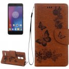 For Lenovo K6 Brown Butterflies Leather Case with Holder, Card Slots & Wallet