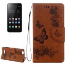 For Lenovo A2020 Brown Butterflies Leather Case with Holder, Card Slots & Wallet