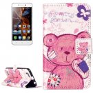 For Vibe K5 Bear Pattern Leather Case with Holder, Card Slots & Wallet