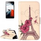 For Lenovo A6000 Rose Pattern Leather Case with Holder, Card Slots & Wallet