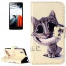 For Lenovo A6000 Smiling Pattern Leather Case with Holder, Card Slots & Wallet