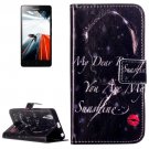 For Lenovo A6000 Redlips Pattern Leather Case with Holder, Card Slots & Wallet