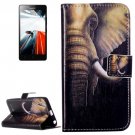 For Lenovo A6000 Elephant Pattern Leather Case with Holder, Card Slots & Wallet