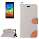For Lenovo P70 Grey Denim Texture Leather Case with Holder & Card Slots