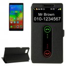 For Vibe Z2 Pro Black Cross Leather Case with Caller ID Display & Holder